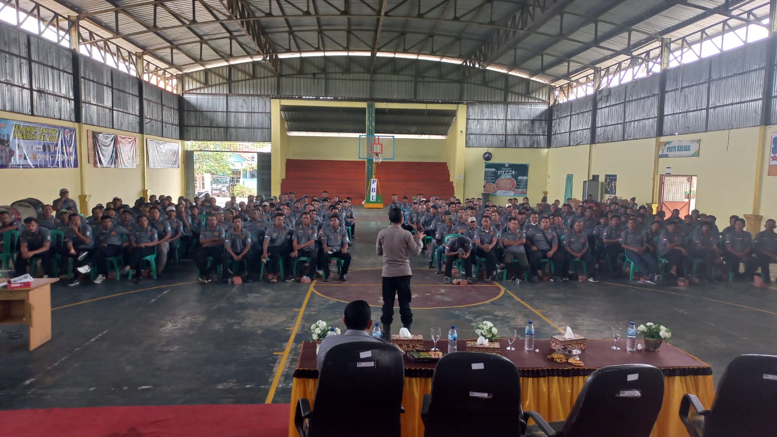 Polres Pringsewu Berikan Penyuluhan Keamanan Pemilu Ke Ratusan Anggota