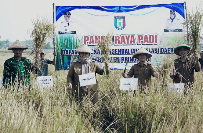 Panen Raya di Wonosari, Wabup Pringsewu Tegaskan Komitmen Dukung Sektor Pertanian