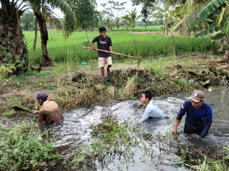 Cegah Banjir dan Wabah DBD, Warga Tirtalaga Gotong-royong Bersihkan Saluran Air 