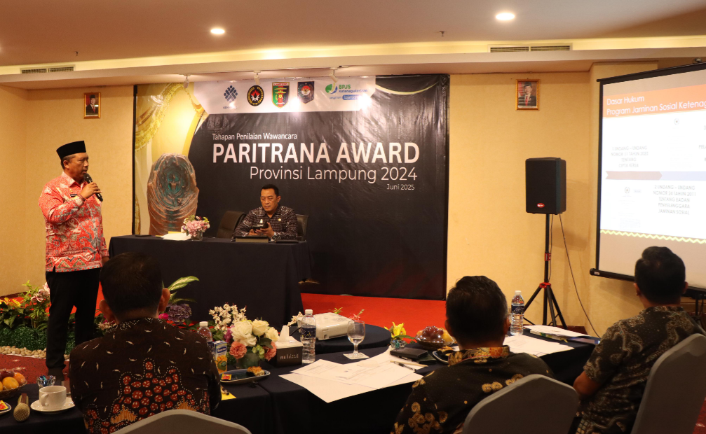 Hadiri Penilaian Paritrana Award Lampung, Wabup I Komang Koheri Harap Pemkab Lamteng Bisa Raih Penghargaan