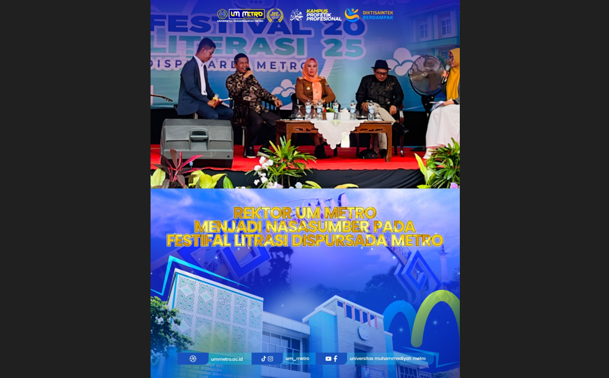 Rektor UM Metro Jadi Narasumber Talkshow Strategi Literasi Kota Metro Cerdas