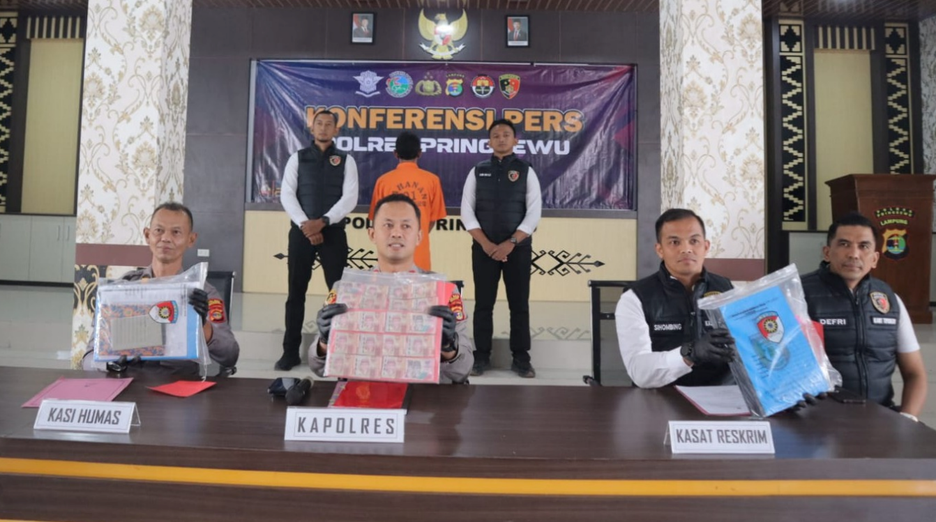 Diduga Salahgunakan Dana Desa,Polres Pringsewu Tahan Kepala Pekon Sukoharjo III Barat