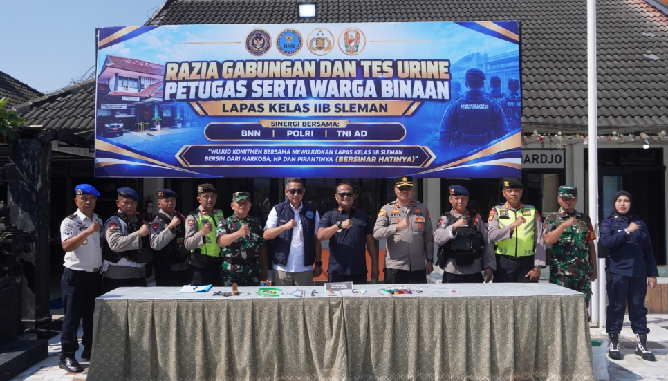 Razia Lapas Sleman, 30 Petugas dan Warga Binaan Tes Urine Narkotika, Hasilnya Negatif