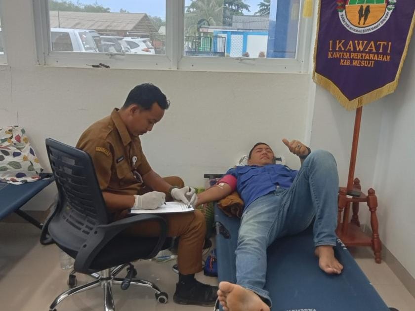 Gandeng Dinkes, BPN Mesuji Gelar Bakti Sosial Donor Darah 