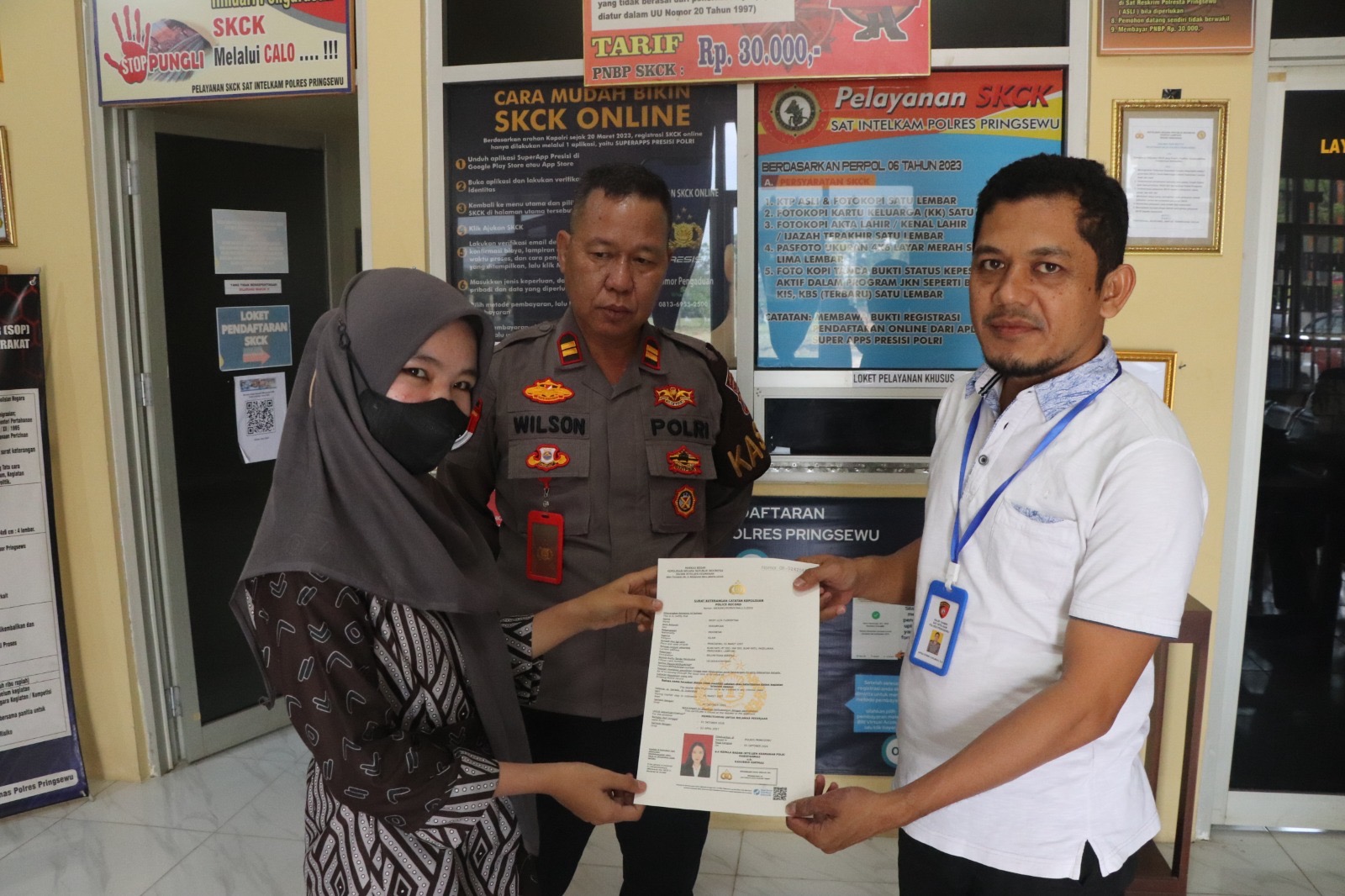 Permohonan SKCK di Pringsewu Tembus 6.149 Dokumen, PNBP Capai Rp184 Juta