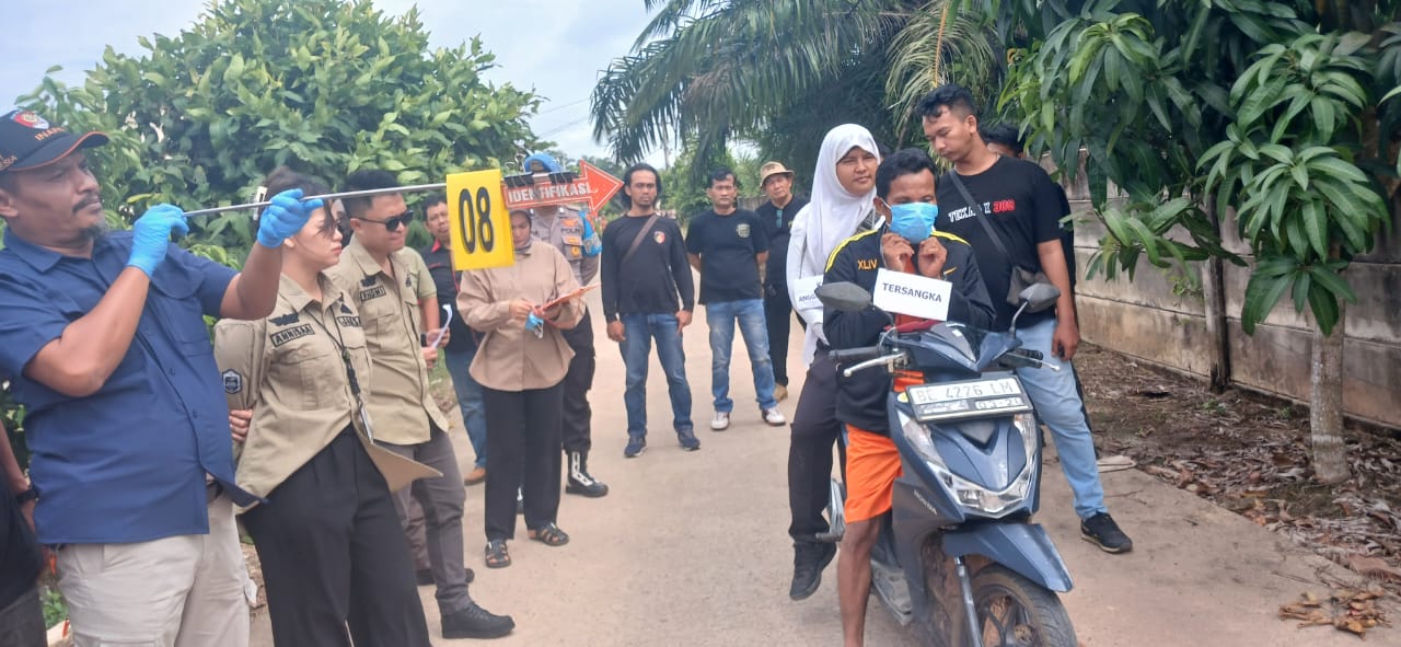 Polres Mesuji Gelar Rekontruksi Kasus Pembunuhan Siswi SMK Tanjung Raya 