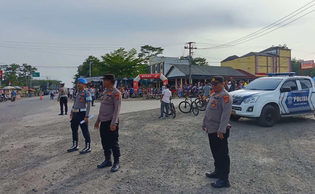 Polres Mesuji Gelar Pengamanan Acara Fun Bike Dalam Rangka HUT ke-17 Kabupaten Mesuji 