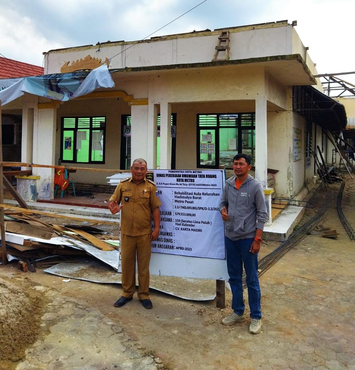 Aula Kelurahan Hadimulyo Barat Akhirnya Direnovasi, Lurah: Menunggu 5 Tahun