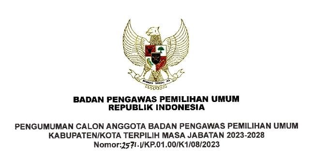 Daftar 61 Anggota Bawaslu Kabupaten/Kota di Provinsi Lampung 2023/2028