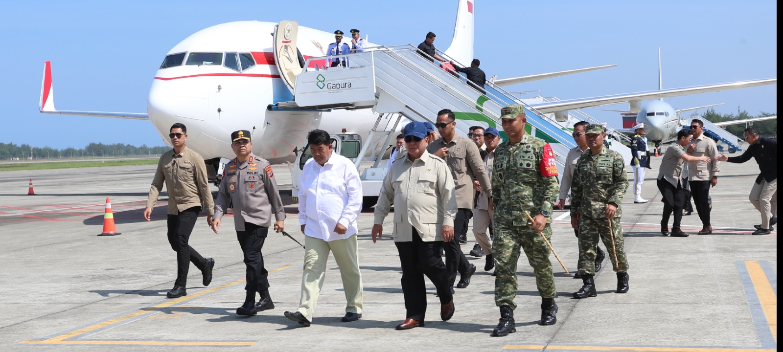 Danrem 072/Pamungkas Selaku Dansatgas Pamwil VVIP Sambut Kedatangan Presiden Prabowo di YIA