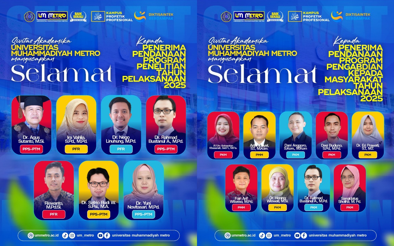 18 Proposal Dosen UM Metro Lolos Pendanaan Hibah BIMA 2025 Kemdikbudristek