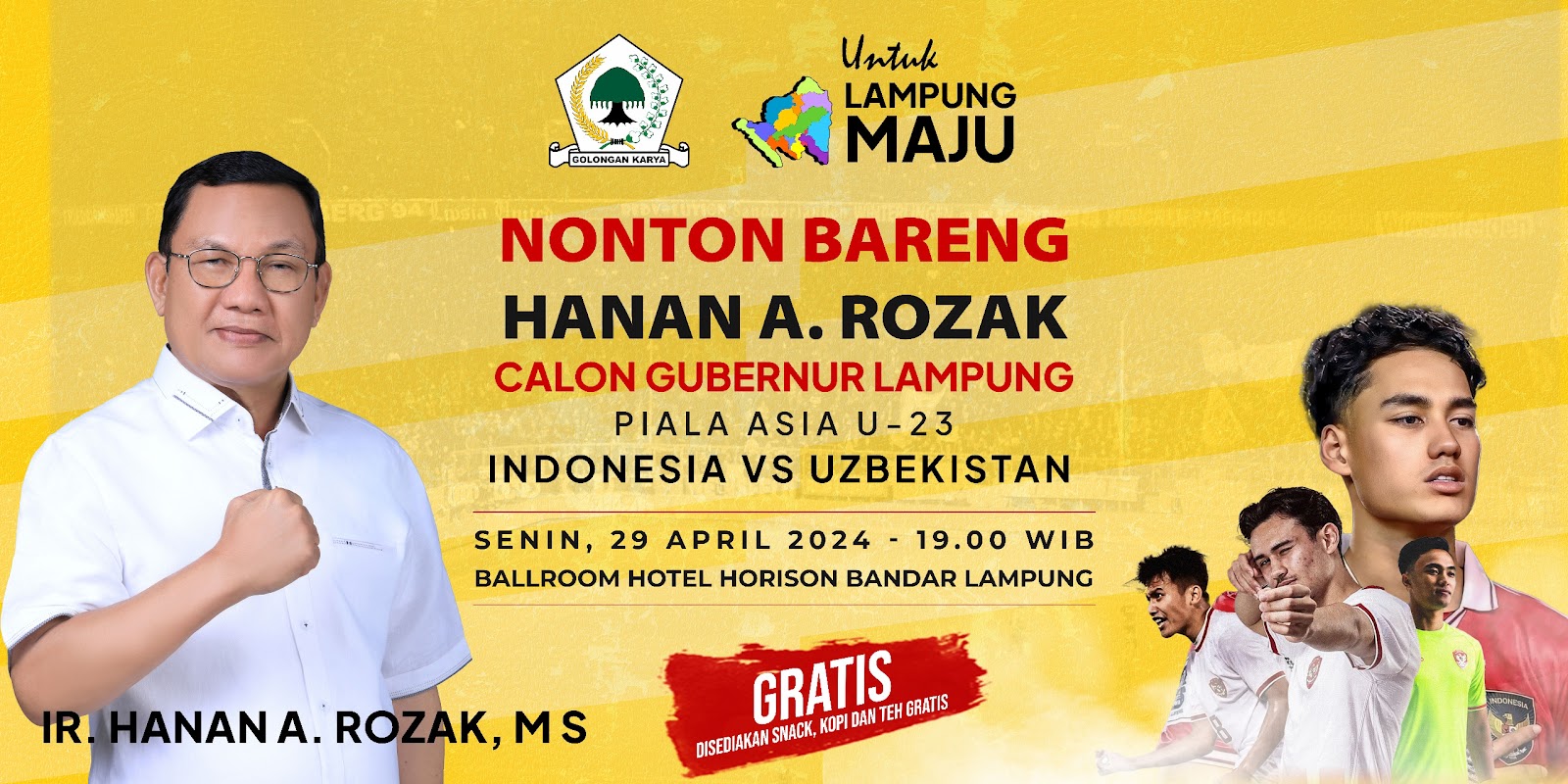 Hanan Gelar Nobar Timnas U-23