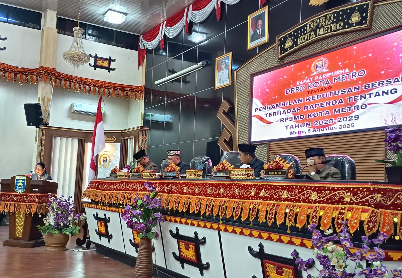 Gelar Rapat Paripurna, DPRD Kota Metro Setujui Raperda Tentang RPJMD 2025-2029
