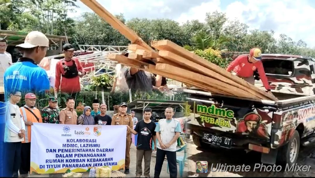 Prihatin Korban Kebakaran, Muhammadiyah Tubaba Berikan Bantuan