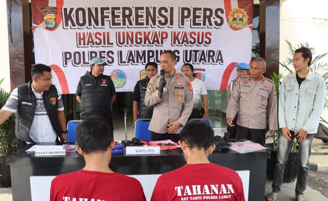 Beraksi di 10 TKP, Spesialis Pencurian Mobil dan Motor di Lampung Utara Dibekuk Polisi