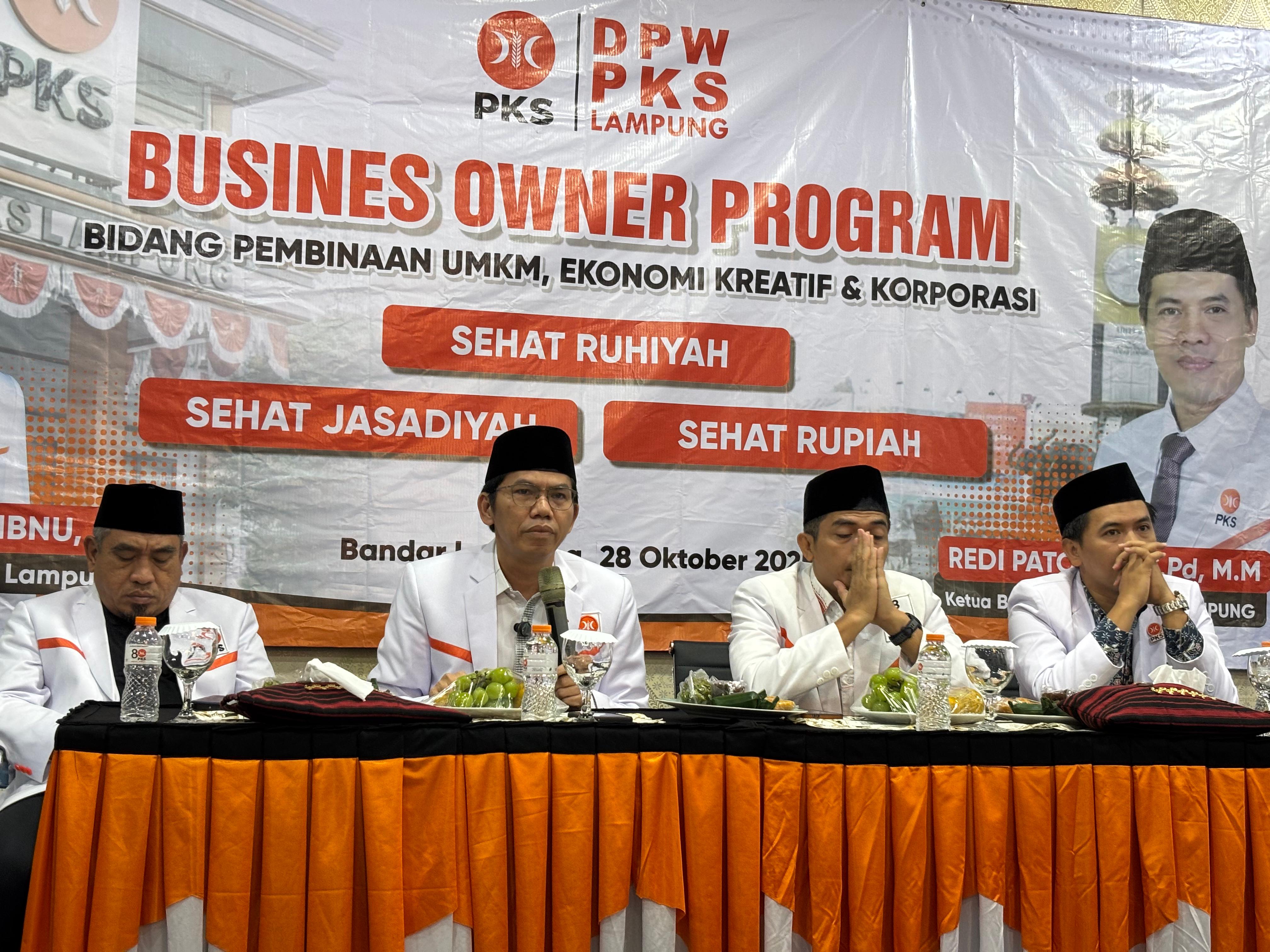 Dorong Kemandirian Ekonomi Masyarakat, PKS Lampung Jalankan Bisnis Owner Program