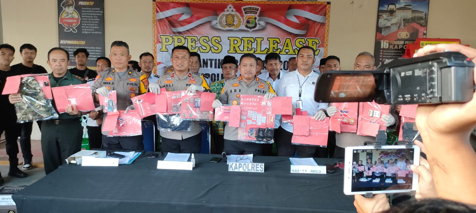 Polres Mesuji Gelar Press Release Hasil Ungkap Ops Sikat Krakatau 2024