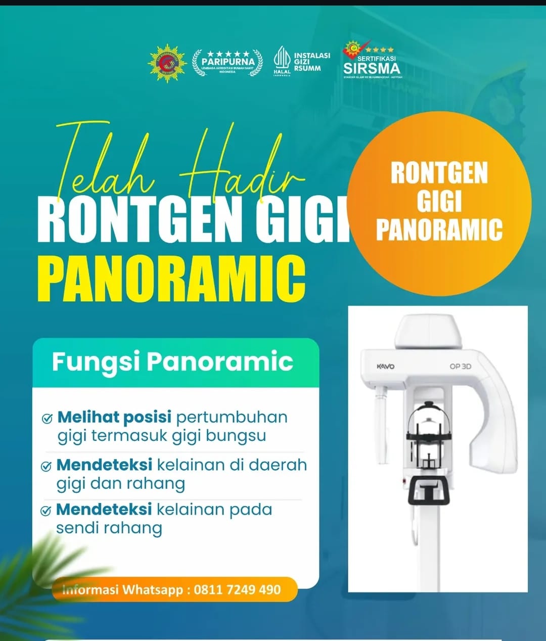 RS Muhammadiyah Hadirkan Rontgen Gigi Panoramic