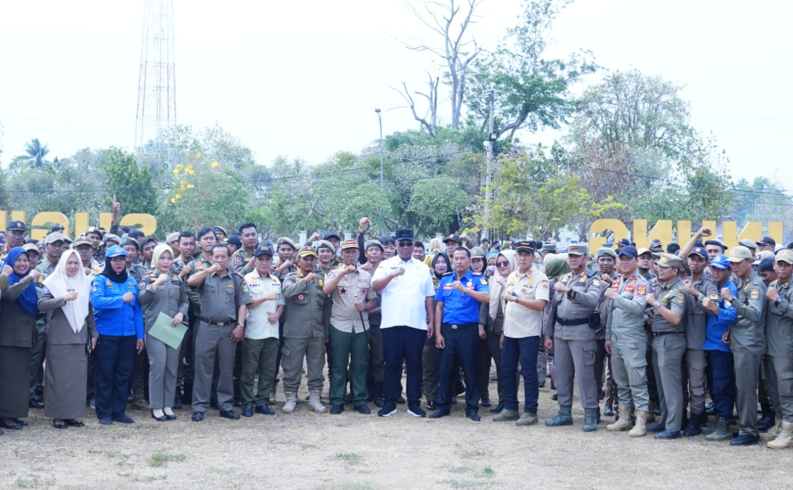 Apel Disiplin Satpol PP-Damkar, Plt Bupati Lampung Tengah Soroti Kesiapsiagaan Personel