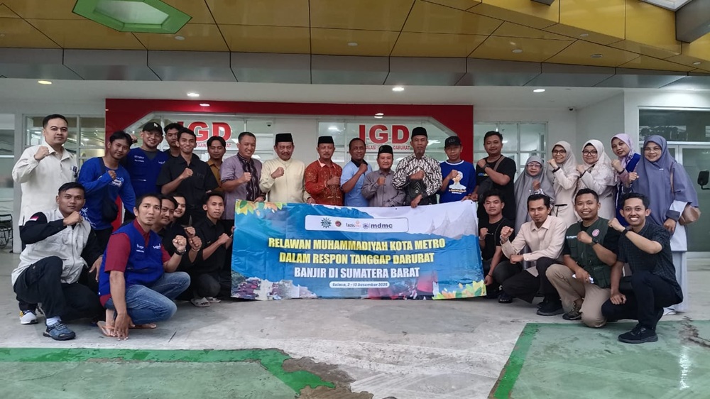 RSU Muhammadiyah Metro Kirim Relawan ke Sumbar