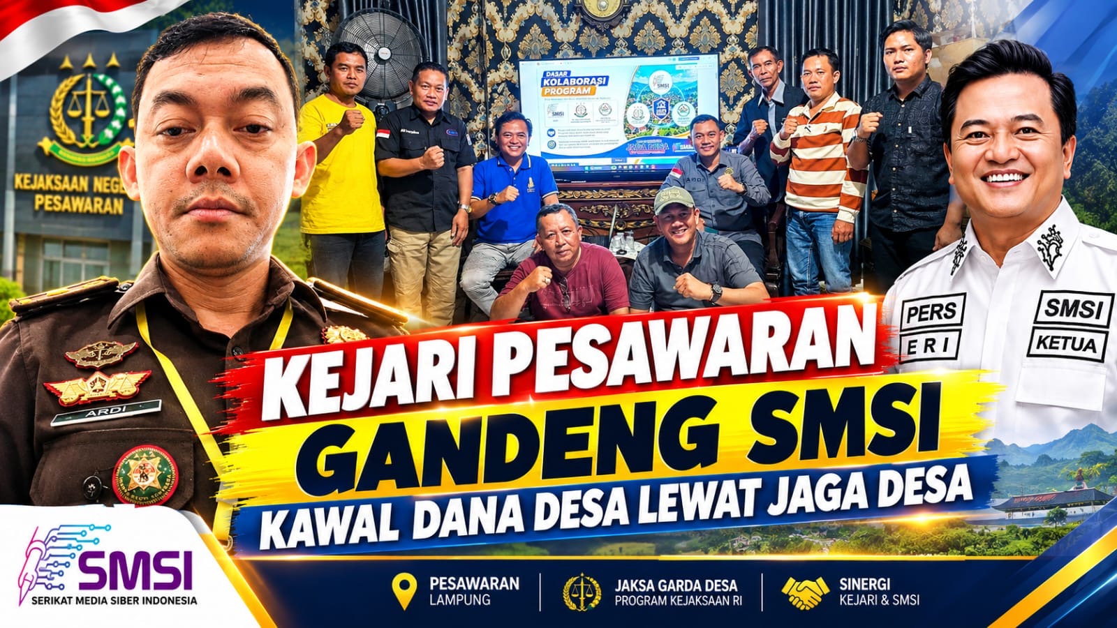 Kejari Pesawaran Gandeng SMSI Kawal Dana Desa Lewat Jaga Desa