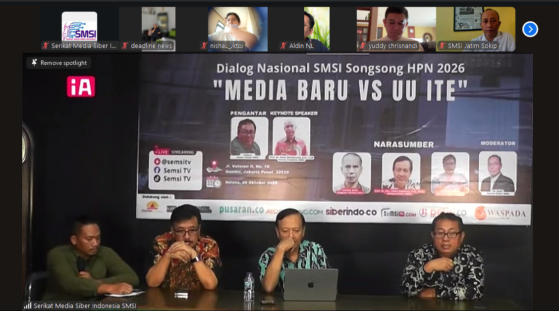 Dialog Nasional SMSI Songsong HPN 2026: “Media Baru vs UU ITE”
