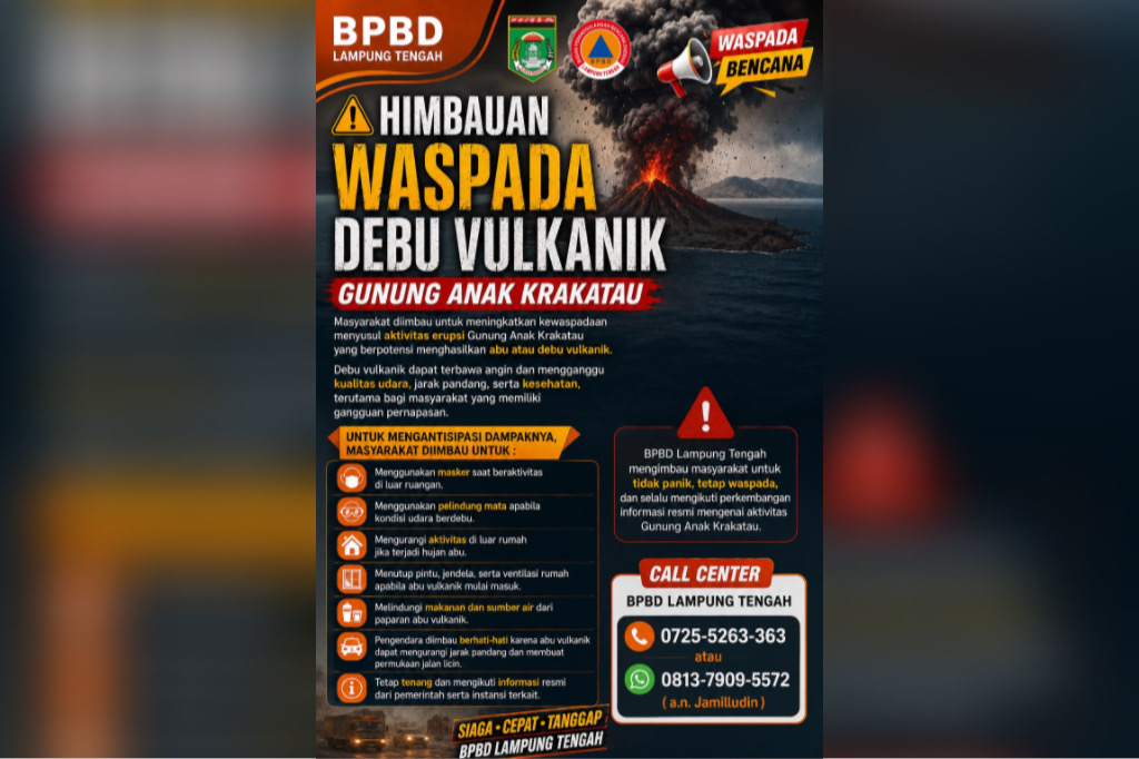 Bupati Lamteng Imbau Masyarakat Gunakan Masker Saat Aktivitas Luar Ruang