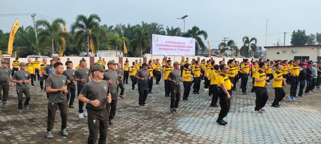 Perkuat Sinergitas TNI-Polri, Polres Mesuji Gelar Senam Bersama HUT Bhayangkara ke-78