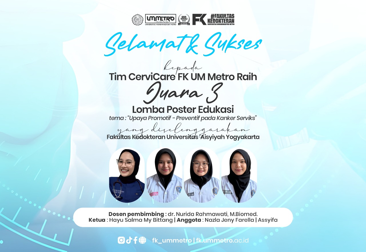 Mahasiswa FK UM Metro Raih Juara 3 Lomba Poster Edukasi Nasional