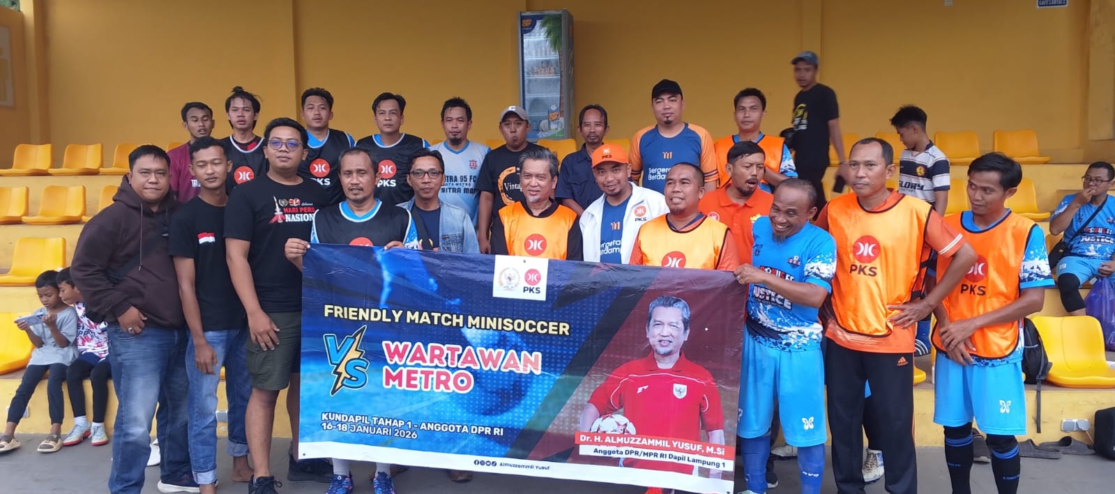 Kundapil Tahap 1 DPR RI, PKS Metro Gelar Friendly Match Minisoccer VS Wartawan Kota Metro