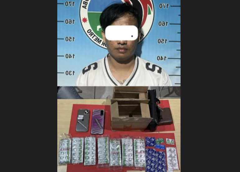 Diduga Edarkan Ratusan Obat Terlarang, Pemuda Asal Metro Diamankan Polisi! 