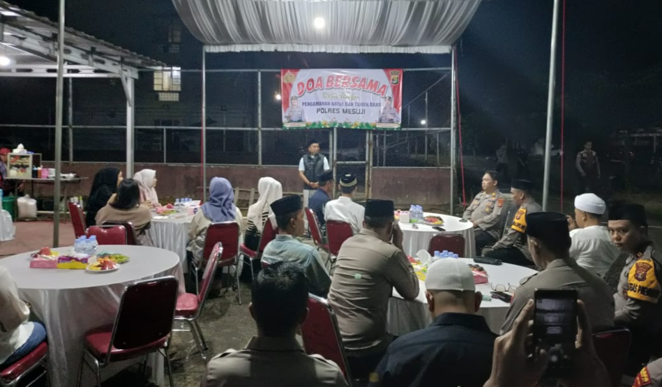 PAM Nataru, Polres Mesuji Gelar Doa Bersama Juga Doakan Warga Aceh, Sumbar, dan Sumut 