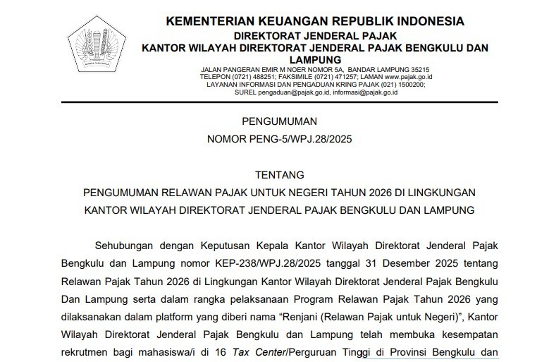 Selamat! 22 Mahasiswa UM Metro Lulus Relawan Pajak 2026