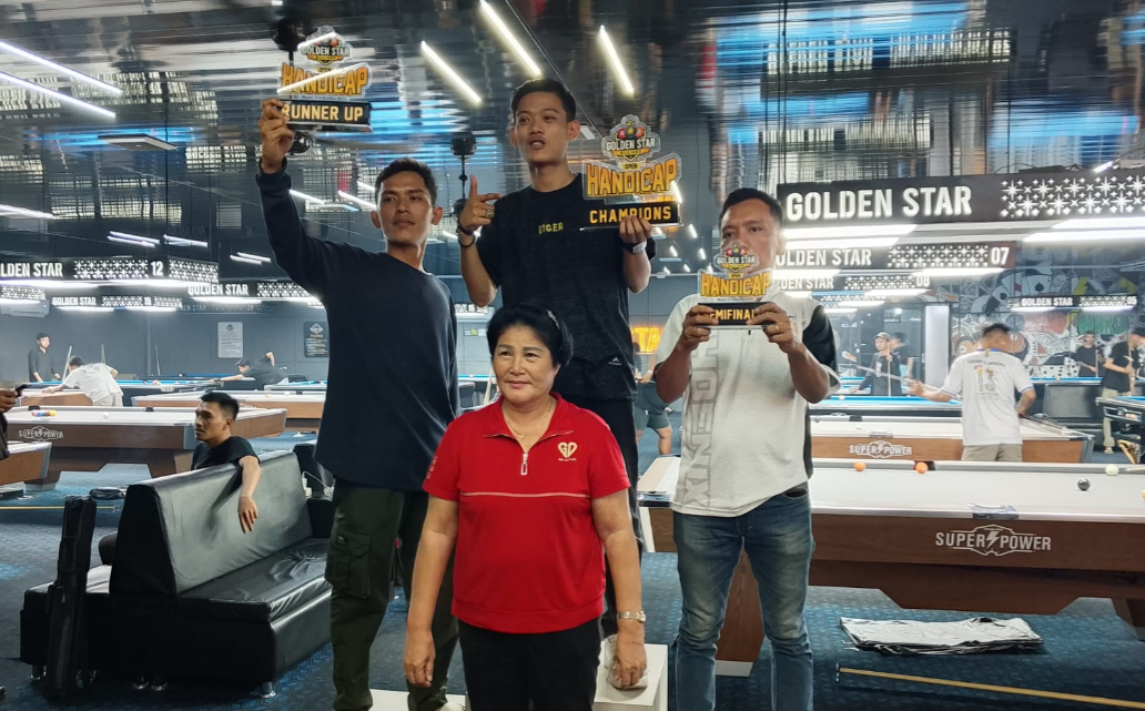 Open Handicap Tournament 9 ball Golden Star, Peserta Dari Metro Jadi Juara