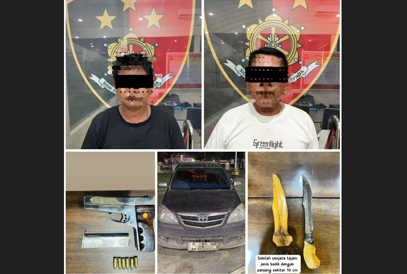 Simpan Senpira dan Sajam di Mobil, Dua Pria Ditangkap Polisi