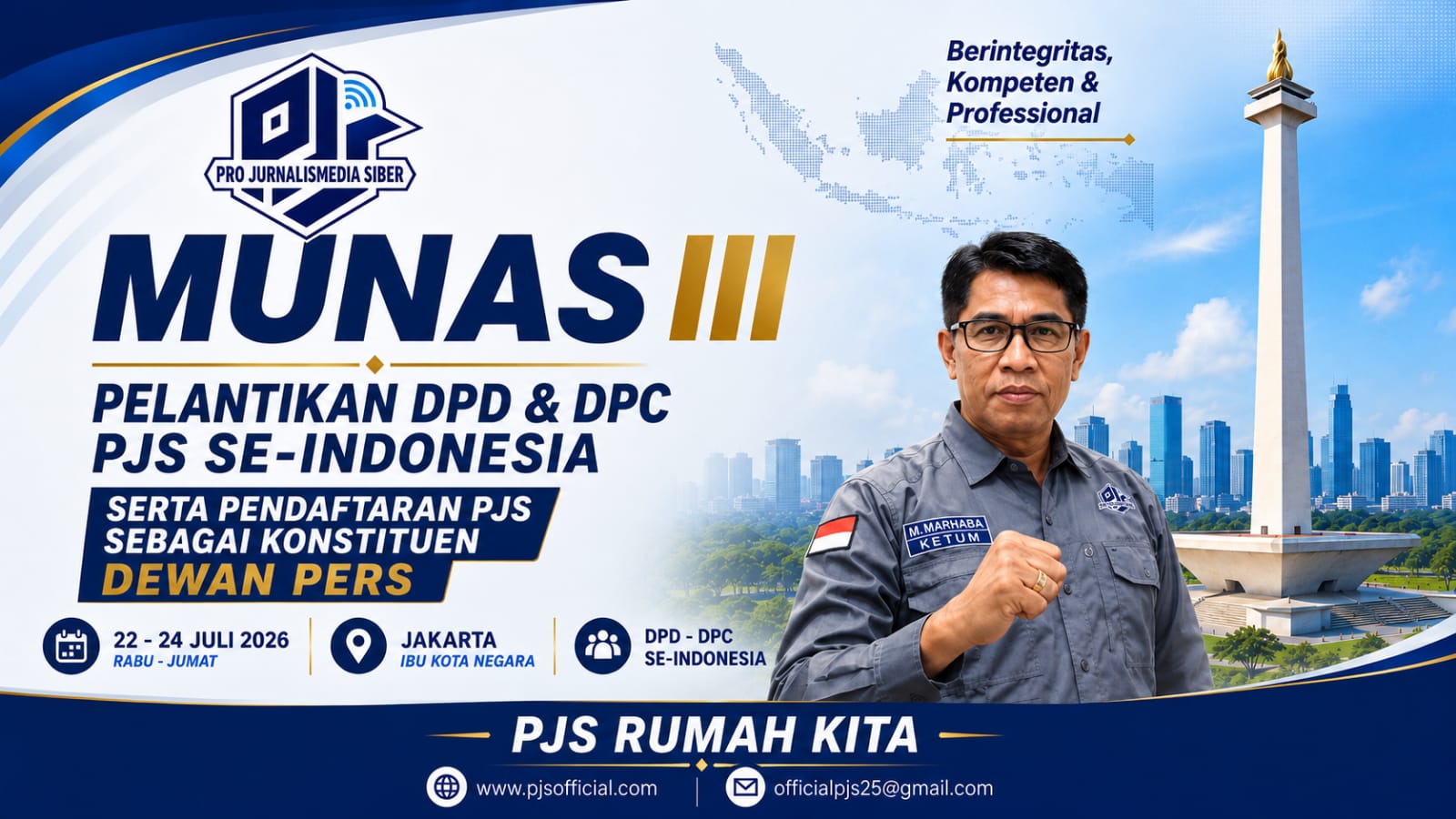 Wapres Gibran Dijadwalkan Hadiri MUNAS III PJS, Seminar Nasional dan Pelantikan Pengurus DPD-DPC se-Indonesia