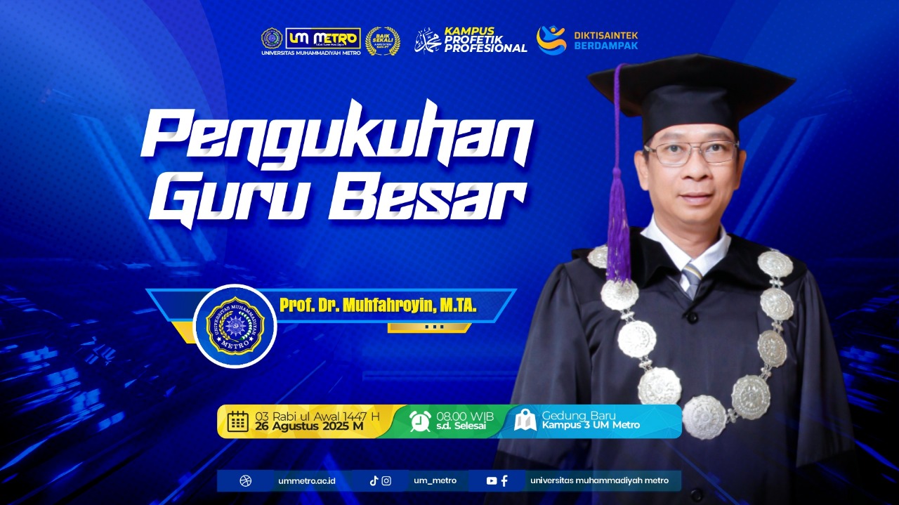Prof. Dr. Muhfahroyin Resmi Sandang Gelar Guru Besar UM Metro