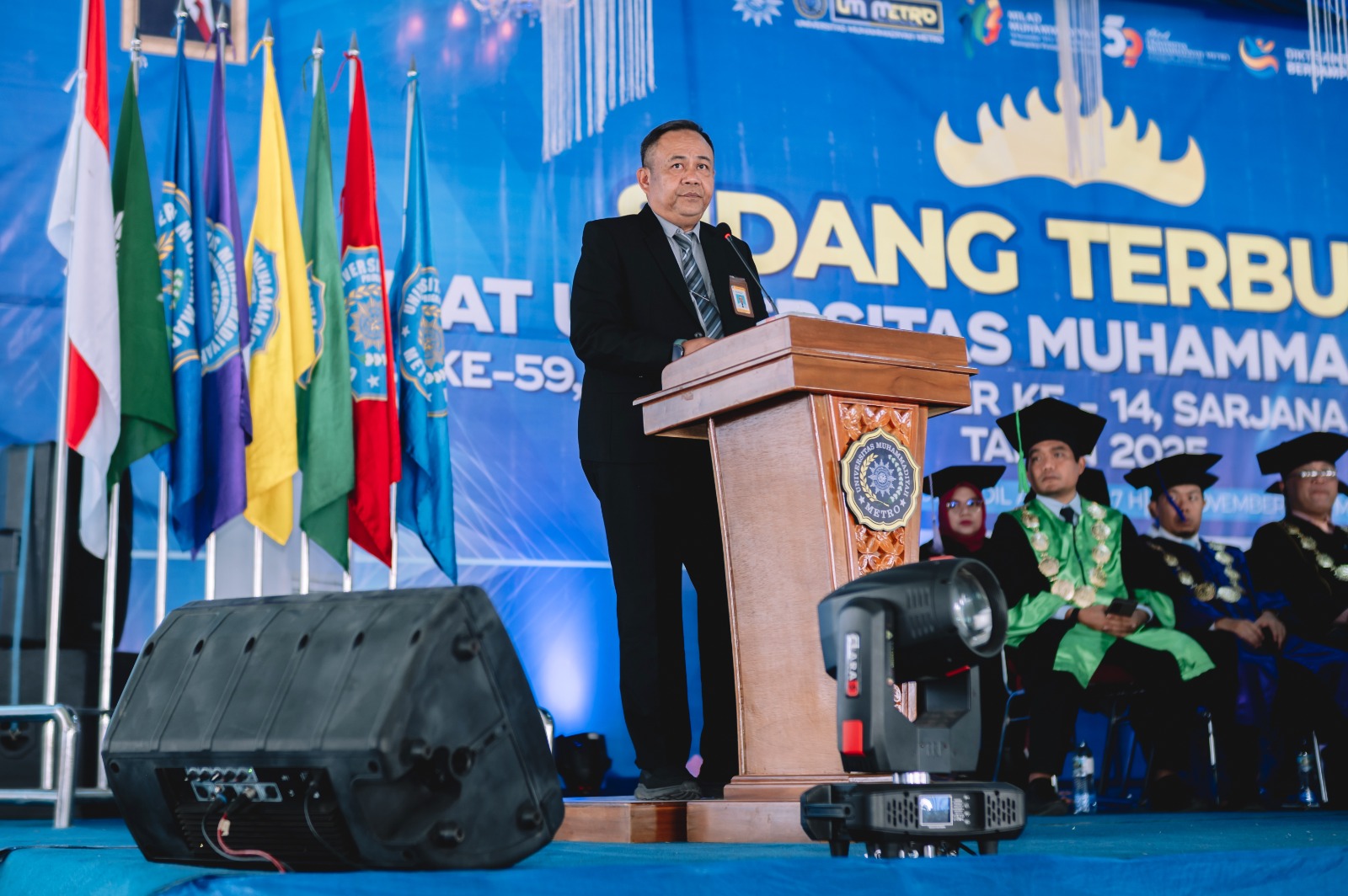 Dari SDM hingga Akreditasi, LLDikti II Puji Lompatan Mutu UM Metro pada Wisuda 2025
