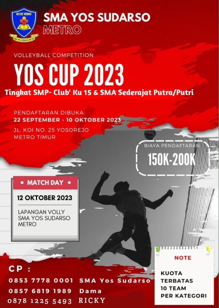 SMA Yos Sudarso Metro Adakan Volleyball Competition 2023, Catat Jadwalnya