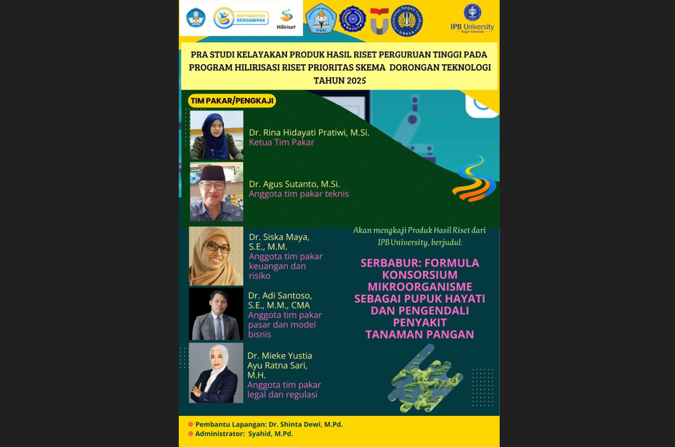 Dosen UM Metro Masuk Tim Pakar Kajian Hilirisasi Riset Nasional di IPB University