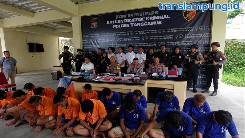 Gerak Cepat Basmi Judi, Polres Tanggamus Amankan 16 Tersangka dari 5 TKP