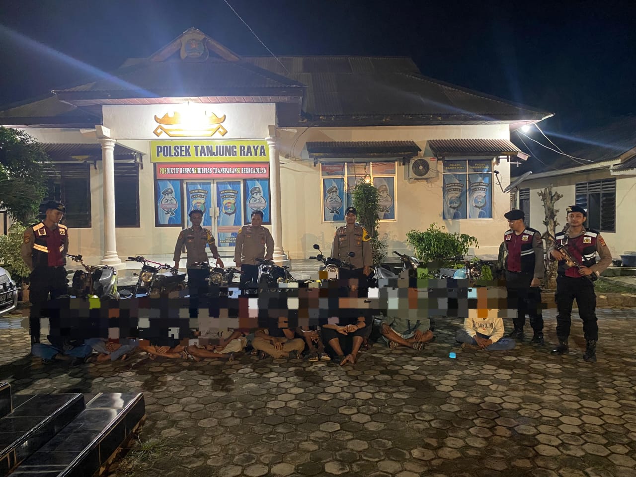 Personel Gabungan Polres Mesuji dan Polsek Tanjung Raya Amankan Pelaku Aksi Balap Liar di Jalan Inpres