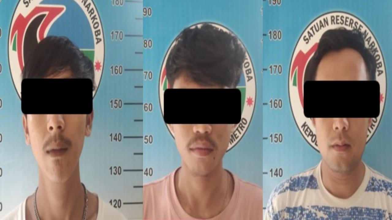 Kepergok Pesta Sabu, Tiga Pemuda di Metro Tak Berdaya Ditangkap Polisi