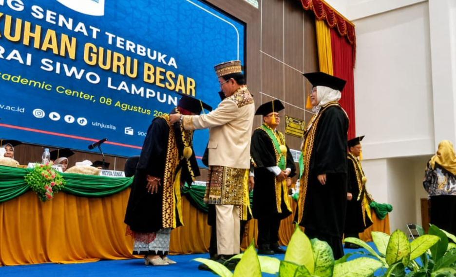 UIN Jurai Siwo Lampung Kukuhkan Lima Guru Besar, MENAG Tekankan Peran Akademisi bagi Masyarakat