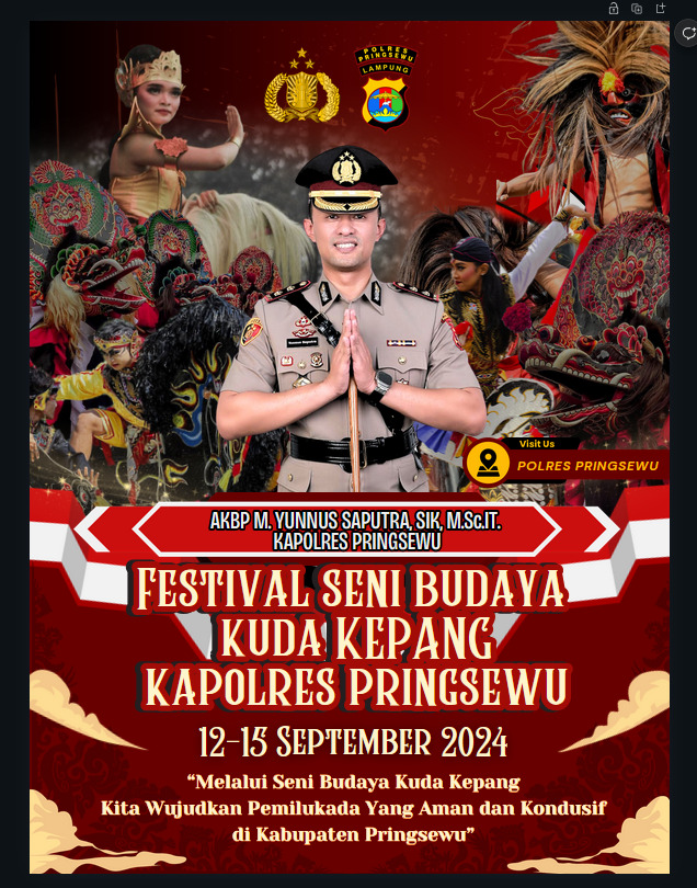 Polres Pringsewu Gelar Festival Seni Budaya Kuda Kepang, Turunkan Suhu Pilkada