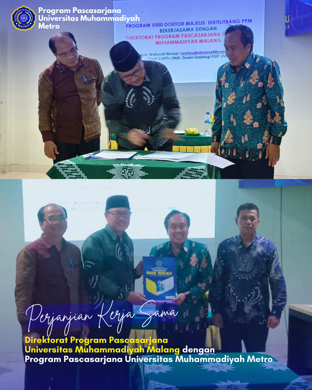 Kerjasama dengan Pascasarjana UM Malang, UM Metro Siap Sukseskan Program 5.000 Doktor Muhammadiyah