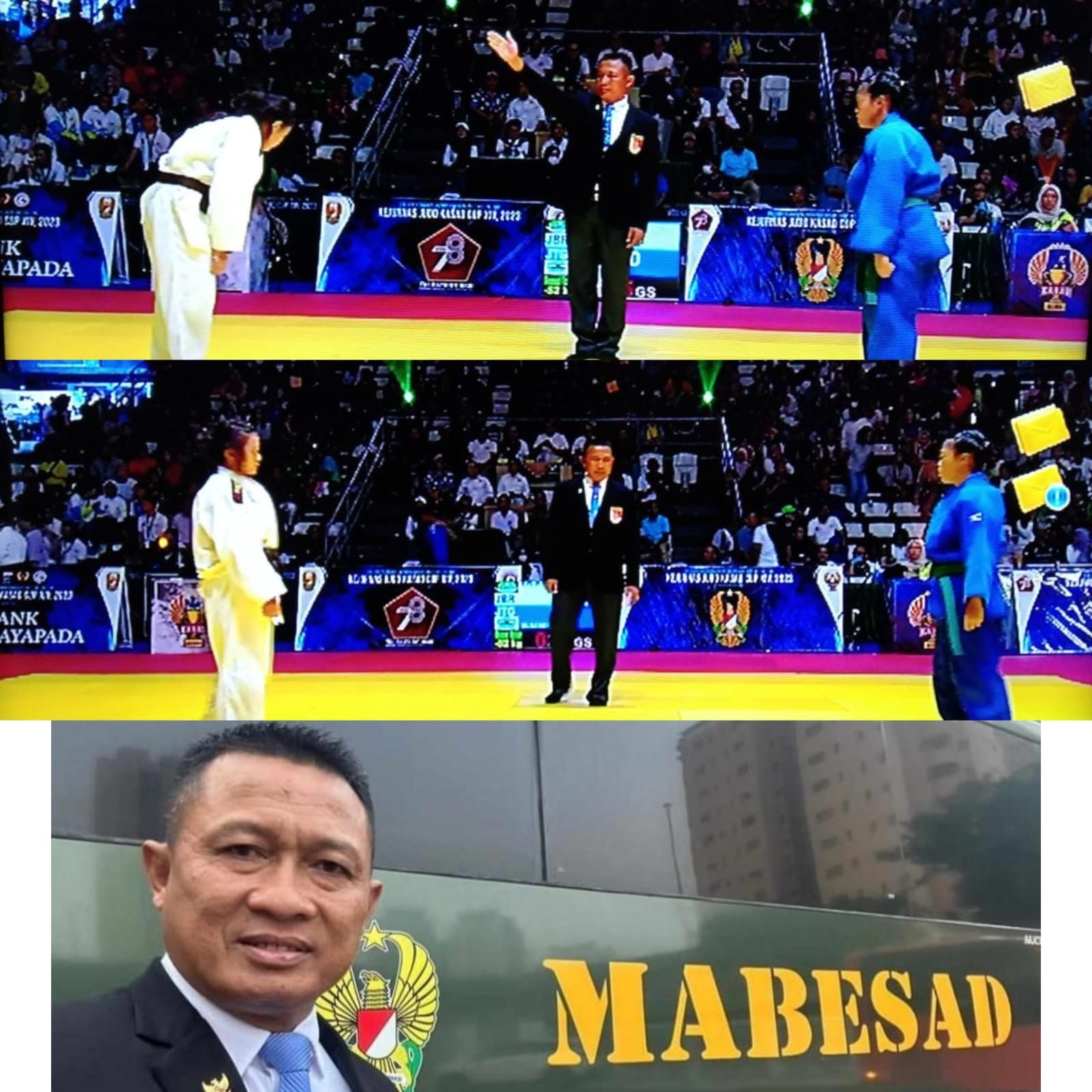 Wakapolres Mesuji Jadi Wasit  Kejurnas Judo Kasad Cup XIV 2023