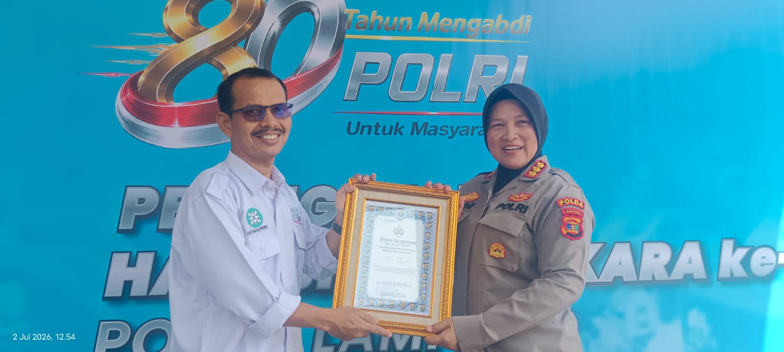 SMSI Raih Penghargaan dari Kapolda Lampung