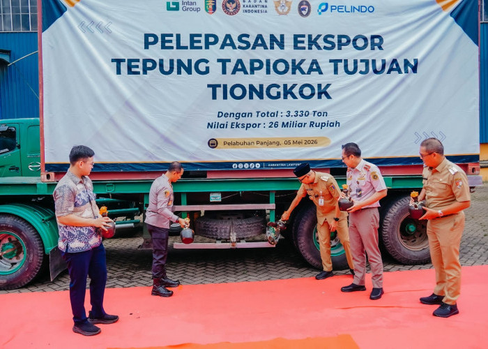 Dorong Nilai Tambah, Pemprov Lampung Ekspor Ribuan Ton Tapioka ke Tiongkok