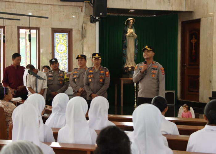 Sambangi Gereja Santo Yusup, Kapolres Pringsewu Ajak Jemaat Aktif Jaga Kamtibmas